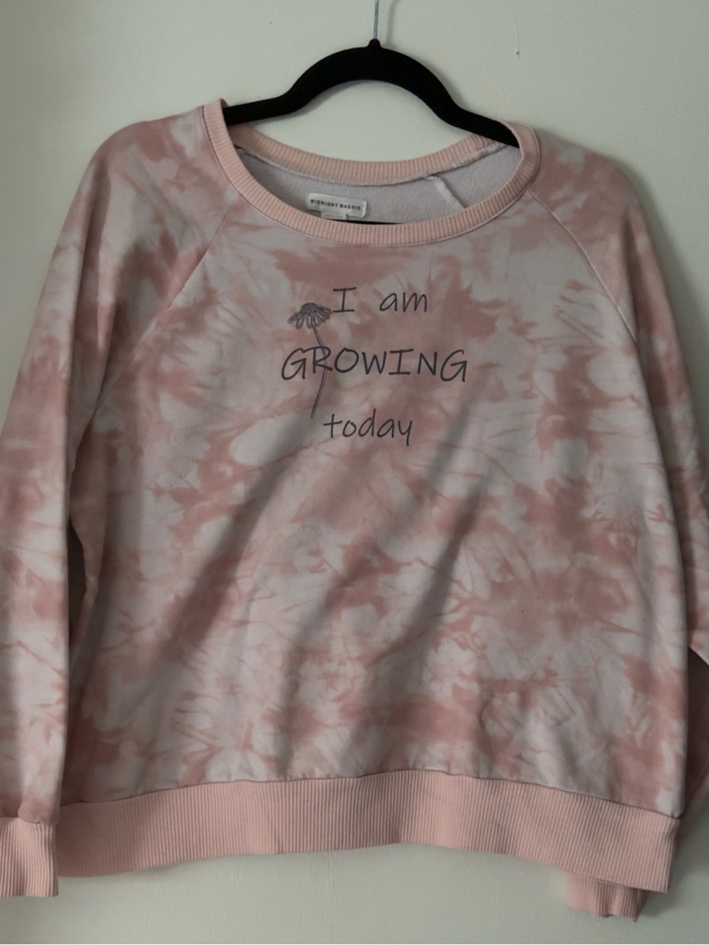 I am Growing Today Pink Tie-Dye Crewneck Sweatshirt